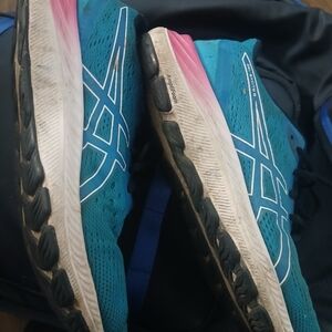 Asics Teal and Pink Athletic Shoes